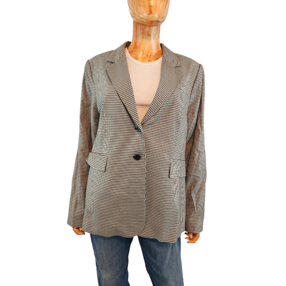 LEWIT black and white micro check blazer